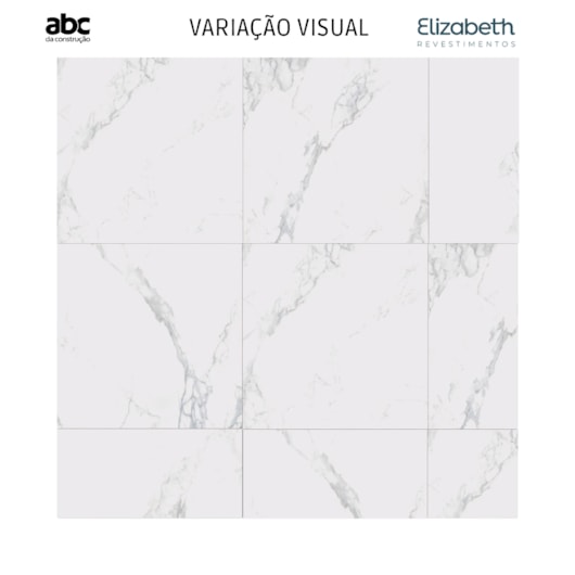 Porcelanato Elizabeth Le Blanc Mámore Acetinado 84x84cm Retificado - Imagem principal - 1385c9d7-35f4-4624-b6ee-9af1eb3a3b0a