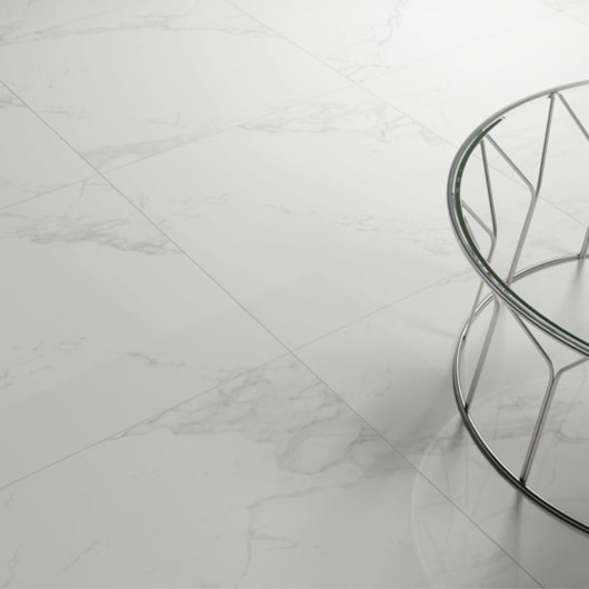 Porcelanato Elizabeth Le Blanc Polido 84x84cm Retificado - Imagem principal - 46838a4c-10f0-43d7-82f8-da1c8659d5ca