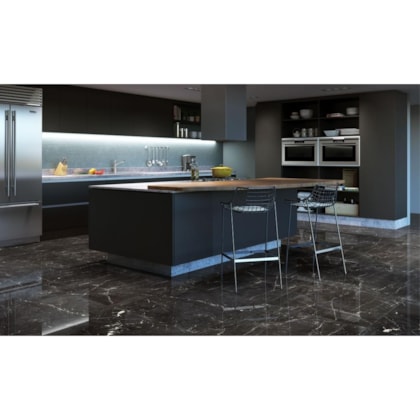 Porcelanato Elizabeth Nero Reale Polido 84x84cm Retificado