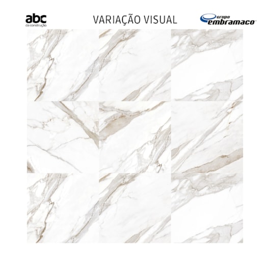 Porcelanato Embramaco Calacata Premium Lux Plus Polido 82x82cm Mármore Retificado  - Imagem principal - 0755bb1a-eb99-4c90-9129-0e2351d14672