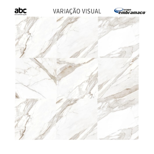 Porcelanato Embramaco Calacata Premium Plus 83039 83x83cm Retificado - Imagem principal - 8cabe685-ef30-47b2-8cc4-0fb5a23f6630