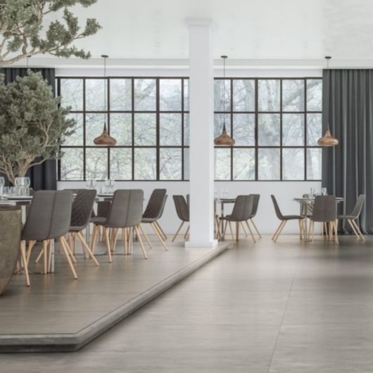 Porcelanato Embramaco District Gray Plus 83027 Acetinado Cinza 83x83cm Retificado  - Imagem principal - 42082eea-6d44-4654-a6ea-06dd20a2cbe5