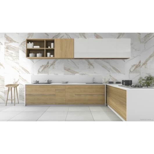 Porcelanato Embramaco Gran Calacata Premium Lux Polido 62x121cm Retificado  - Imagem principal - 2126c38d-18fa-461b-9cc6-d21999815e51