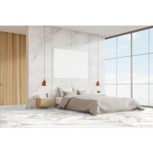 Porcelanato Embramaco Gran Gran Calacata Premium 60539 Acetinado 62x122cm Retificado - Imagem principal - 4525cc30-970b-40be-be66-4a395b6f32fe