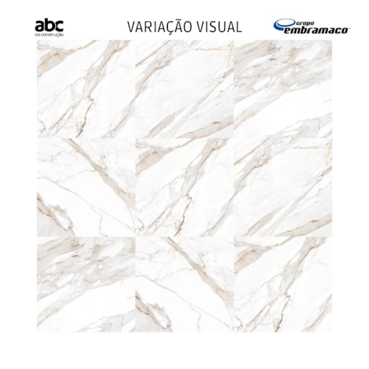 Porcelanato Embramaco Master Calacata Premium 123000 123x123cm Retificado - Imagem principal - 6c77ea49-15a0-4e68-be14-24b4f96a5d15