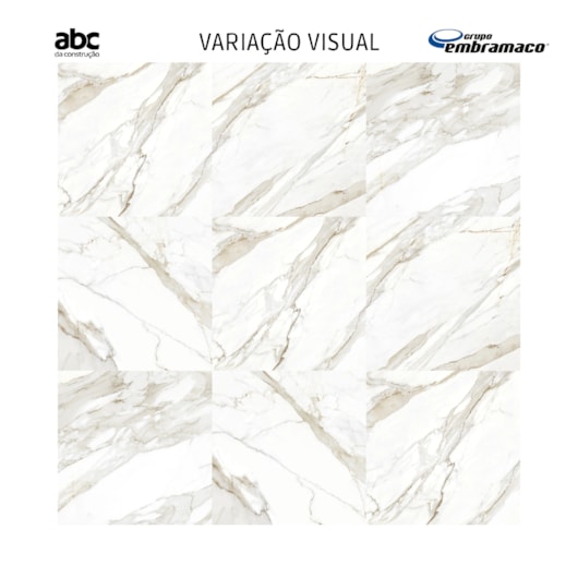 Porcelanato Embramaco Master Calacata Premium Lux Polido 121x121cm Mármore Retificado  - Imagem principal - 405fe26e-88ce-4a19-bd9f-6d0759c7aadb