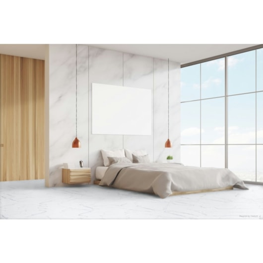 Porcelanato Embramaco Max Carrara Gioia Satiny 71x71cm Retificado - Imagem principal - 1b1b7339-6e9c-4810-ad46-b7fb123ce198