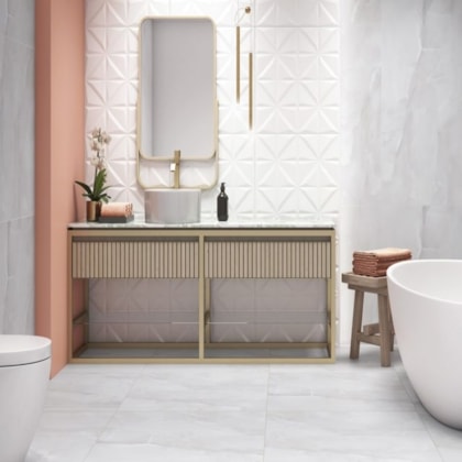 Porcelanato Embramaco Ônix Premium Lux Plus Polido Branco 82x82cm Retificado