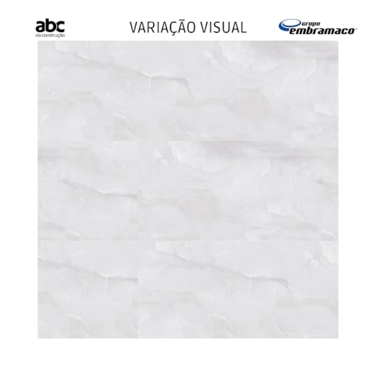 Porcelanato Embramaco Ônix Premium Lux Plus Polido Branco 82x82cm Retificado  - Imagem principal - e88693b5-080b-42f6-99c9-f1fa2d1f0b0e