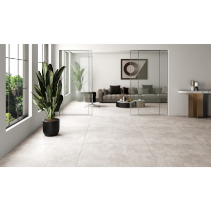 Porcelanato Embramaco Soft Concret Plus Cinza 83029 Acetinado 83x83cm Retificado