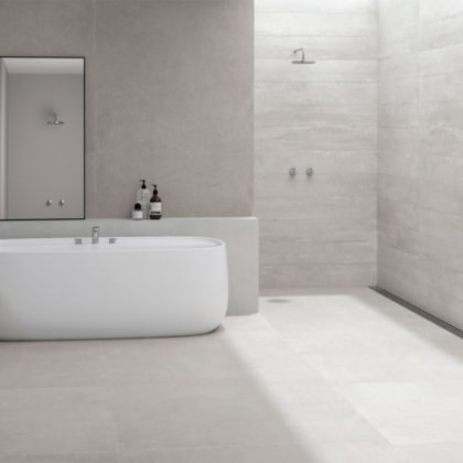 Porcelanato Esmaltado 120x120cm Retificado Concrete Gray Acetinado Roca