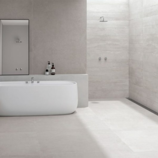 Porcelanato Esmaltado 120x120cm Retificado Concrete Gray Acetinado Roca - Imagem principal - 8b501a99-27ab-4f80-8d18-96a19d5e2468