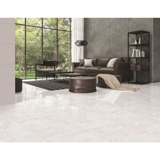 Porcelanato Incepa Marmo Real Polido 90x90cm Retificado - Imagem principal - 24e9e881-162e-477a-89f6-019997730a25