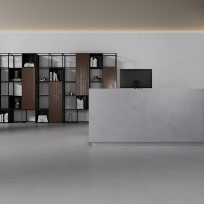 Porcelanato Incepa Polis Cinza Polido 90x90cm Retificado
