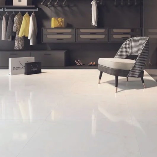 Porcelanato Incepa Polis Off White Polido 90x90cm Retificado - Imagem principal - c0614078-5a1b-4060-bbaf-c265052c846c