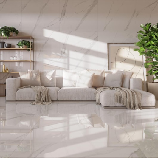 Porcelanato Incesa Calacata Imperial Polido 120x120cm Retificado - Imagem principal - ee540ae4-3aaf-4dda-bc3a-8bf8b86046a0