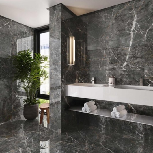 Porcelanato Incesa Marmo Grafite Polido 60x120cm Retificado - Imagem principal - 0399f65f-fc88-475c-8889-e636553b2850