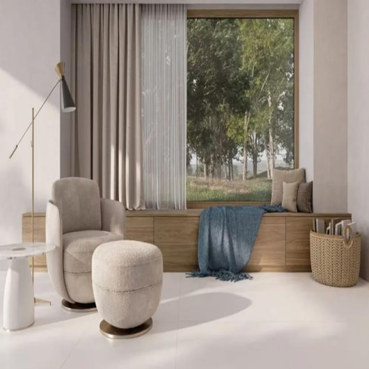 Porcelanato Portinari Bianco Natural 58,4x58,4cm Retificado - Imagem principal - 841a91db-9585-4439-bfa8-aed6a2e4ca00