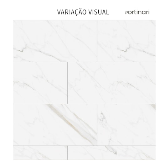 Porcelanato Portinari Calacata Classico Acetinado 60x120cm Branco Retificado  - Imagem principal - 7d2e823c-6974-4e6b-b82d-064e32141347