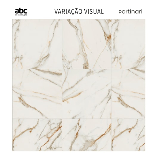 Porcelanato Portinari Canova Calacata Wh Natural 100x100cm Retificado - Imagem principal - 348e13ac-ebf6-464c-8295-d95252acfd68