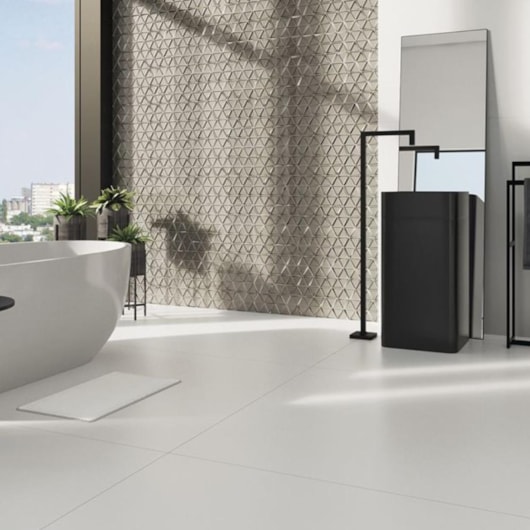 Porcelanato Portinari Croma Branco Natural 87,7x87,7cm Retificado - Imagem principal - d54ff31c-8d81-46e4-982f-15ba8bb6e127