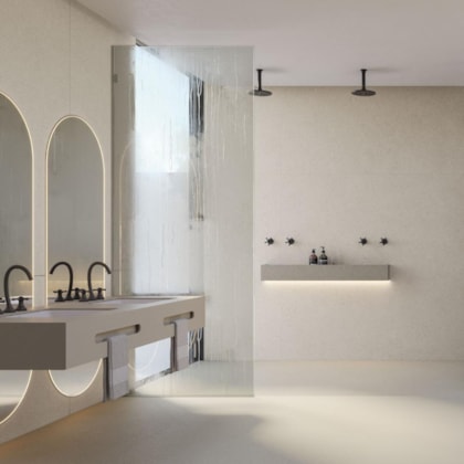 Porcelanato Portinari Limestone Eterna Decor Soft Gray Matte 40x120cm Retificado