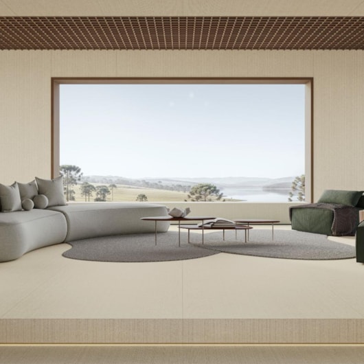 Porcelanato Portinari Limestone Eterna Rigatto Soft Beige Dd Acetinado 120x270cm Retificado - Imagem principal - 42bed904-aaf1-485f-a45c-9739e4ec36aa