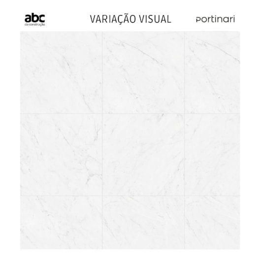 Porcelanato Portinari Lumina Carrara Polido 100x100cm Retificado - Imagem principal - 9d58d639-881d-48ee-be11-53764ba41027
