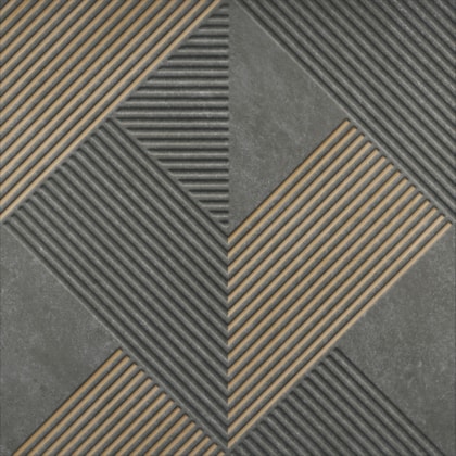 Porcelanato Portinari Monte Etna Decor Bk Mix Matte 58,4x58,4cm Retificado