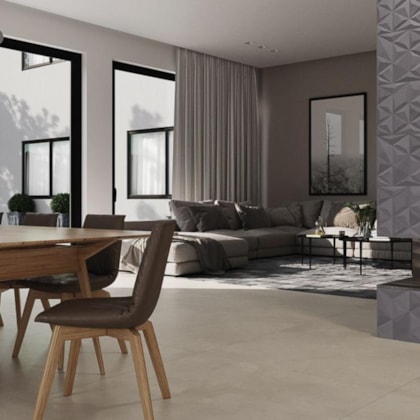 Porcelanato Portinari Monumental Soft Gray Natural 120x120cm Retificado