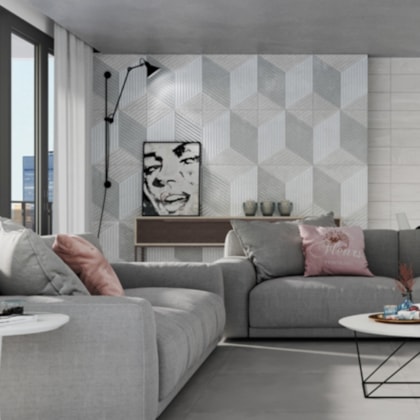 Porcelanato Portinari Munich Decor Mix Natural 58,4x58,4cm Retificado