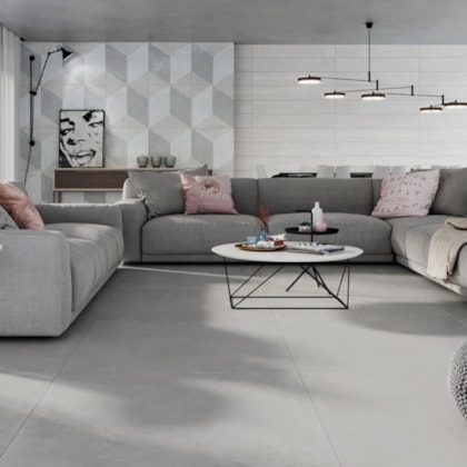 Porcelanato Portinari Munich Sgr Natural 100x100cm Cinza Retificado