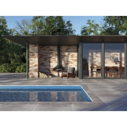 Porcelanato Portobello Nord Cement Externo 90x90cm Cinza Retificado 