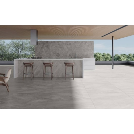 Porcelanato Portobello Storm Gray Natural 60x120cm Retificado  - Imagem principal - 5bbd42e5-2e8d-43c2-8b70-15954bb8d956