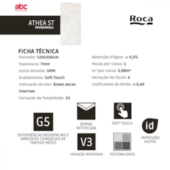 Porcelanato Retificado Athea Soft Touch Roca 120X250Cm