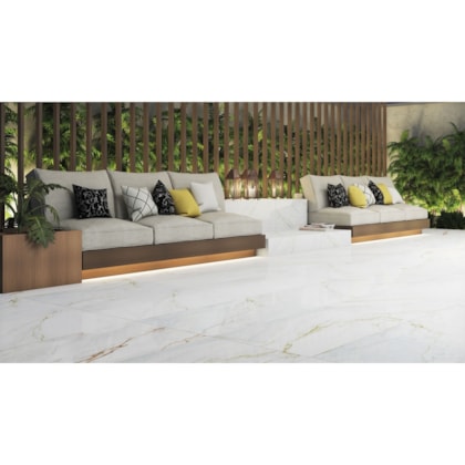 Porcelanato Retificado Marmo Doro Polido A Villagres 61x106,5 cm