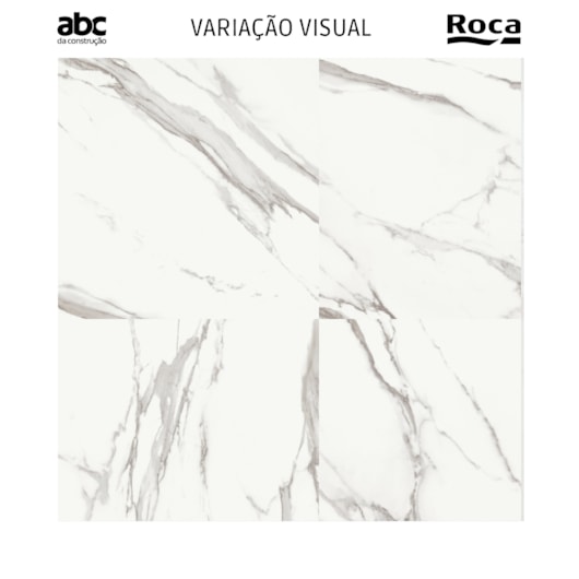 Porcelanato Roca Calacata Light Polido 120x120cm Mármore Retificado  - Imagem principal - 31e05fb5-ab30-4417-b7d4-c3460088bb43