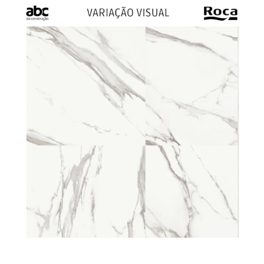 Porcelanato Roca Calacata Light Polido 120x120cm Mármore Retificado - Imagem principal - 8d1daca9-b653-4c13-9121-5a8008cfc9e9