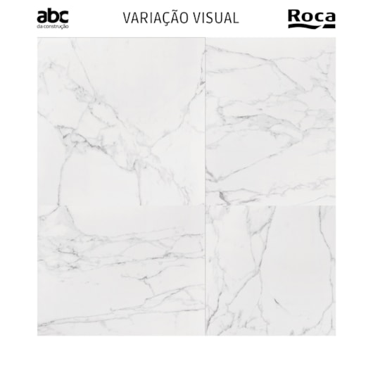 Porcelanato Roca Carrara Acetinado Mármore 120x120cm Retificado  - Imagem principal - 980c9333-23ad-471d-a4db-9fa5099313e5