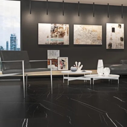 Porcelanato Roca Sahara Noir Acetinado 120x120cm Preto Retificado 