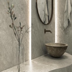 Porcelanato Villagres Pietra Di Merapi Grigio Externo 123x123cm Retificado