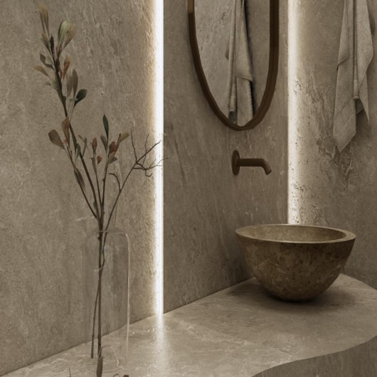 Porcelanato Villagres Pietra Di Merapi Sabbia Natural 123x123cm Retificado - Imagem principal - 1fc73328-f6f6-48d4-923d-a7a142dc27ff