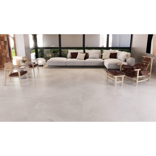 Porcelanato Villagres Pulpis Grey Polido 108x108cm Retificado - Imagem principal - 080e432d-11fb-467b-af1f-9fd51c8bc758