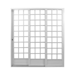 Porta De Aço 4 Folhas Quadrado Branco MGM 215x200x12cm