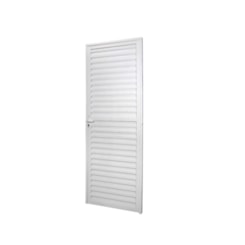 Porta De Alumínio Laminada Linha Sólida Direita Branco MGM 210x80cm