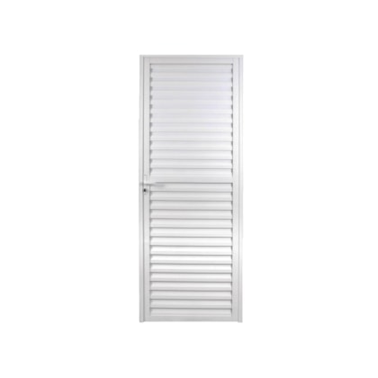 Porta De Alumínio Laminada Linha Sólida Direita Branco MGM 210x80cm