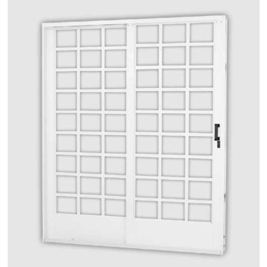 Porta De Correr 2 Folhas Divisor Quadriculado Branco MGM 215x160 cm - Imagem principal - e7b1c2a8-5893-4f6e-bc02-7090d89d8d92