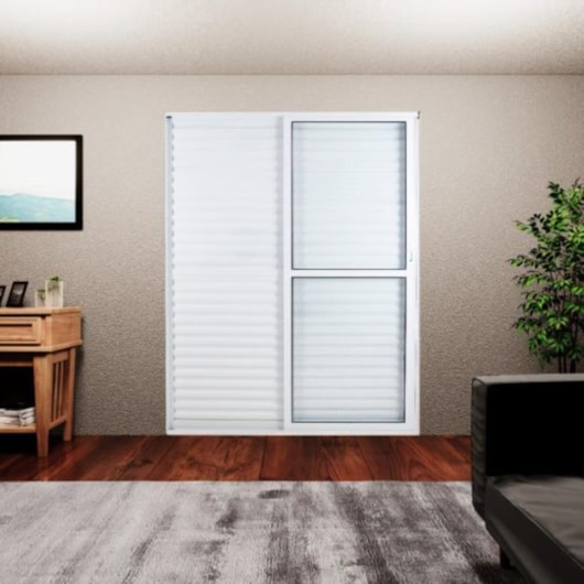 Porta De Correr Abertura Pela Esquerda 3 Folhas Sol Veneziana Branco MGM 210x120cm - Imagem principal - 0796e743-4d98-467c-b66c-576ccc4223a5