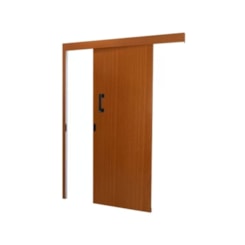 Porta De Correr Melamínica Esquerda Madeira Lisa Mogno MGM 215x90cm