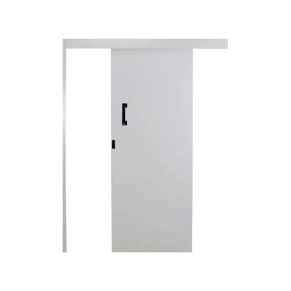 Porta De Correr Melamínica Sobrepor Abertura Pela Direita Branco MGM 215x70x6cm